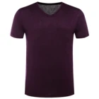 Clothing OEM Men's Jacquard Peach Heart V-Neck Casual Short Sleeve Comfortable Quickly Dry T-shirt Big Size for Men