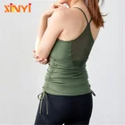 Custom Bulk Wholesale Gym Tank Top Lace up Sportswear Active Exercise Sports Mesh Yoga Crop Top For Womens