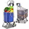 Aluminium alloy 3 wheels stair climbing foldable carts folding shopping trolley