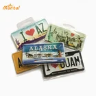 Souvenir Custom Logo Metal Plate Fridge Magnets Embossed License Plate Magnet