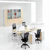 Striped screen office furniture table designs office workstation for 4 people