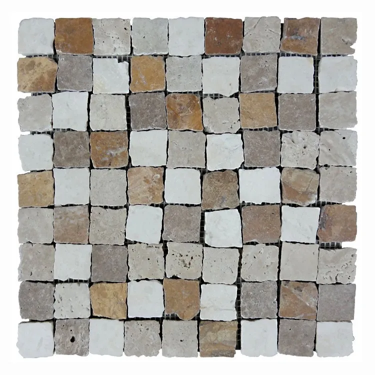 Color Mixed Broken Edge Type Stone Marble Mosaic For Home Decorative