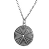 Antique silver plating Fashion Girl Vortex Donut round Shape Pendant Necklace Charm Chain women jewelry