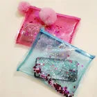 Newest fashion cute girl's glitter pvc cosmetic pouch