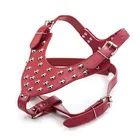 Dog Training Sport Pet Harness Soft Leather Spike Rivet Studded Dog Harness