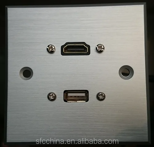 HDMI & USB aluminum alloy wall plate
