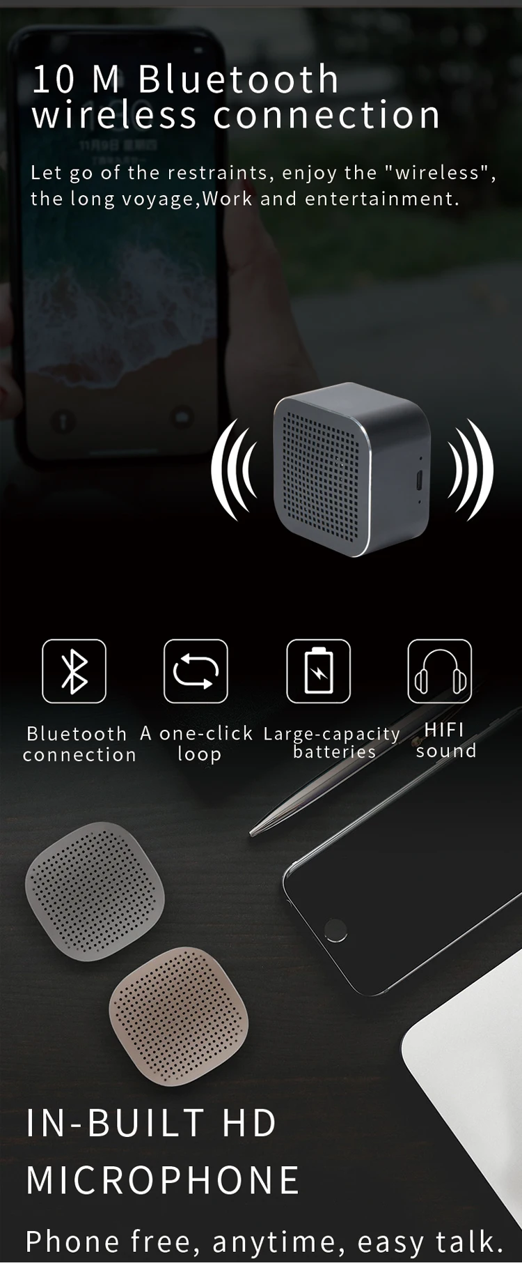 Top Quality Waterproof Mini Rugged Wireless Speaker Portable Square Wireless Speakers Radio