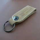 Fashion Square Leather Engraved Metal Keychain