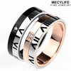 MECYLIFE Two Tone Stainless Steel Roman Words Fashion Jewellery Ring
