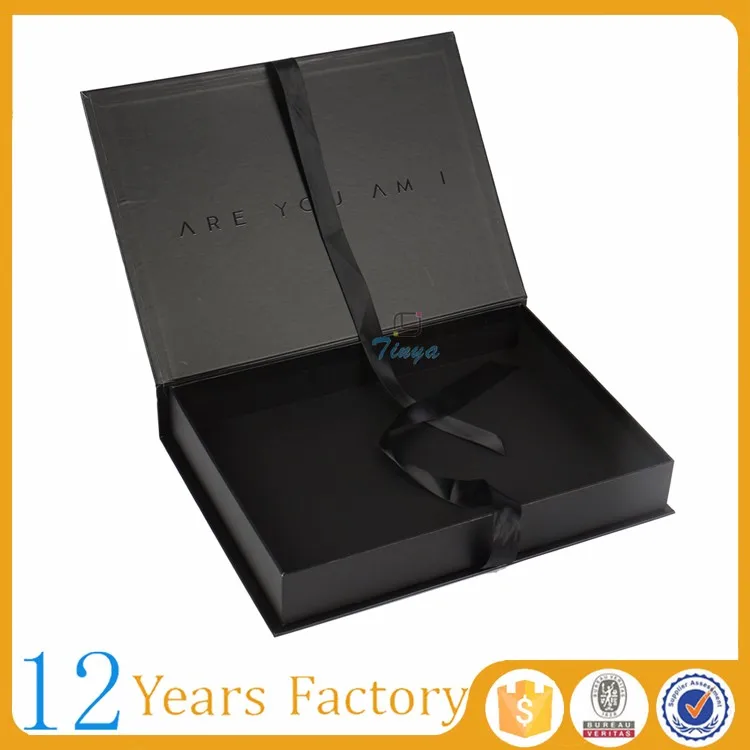 custom design cardboard gift box with ribbon