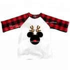 Wholesale New Children's Boutique Clothing Kids Long Sleeve Raglan Baby Boy Christmas T-Shirts