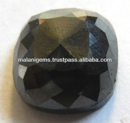 genuine black diamond square rose faceted cut loose gemstones