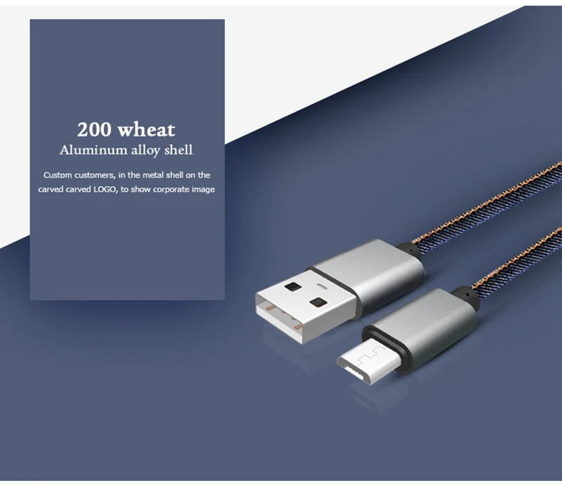 China Cheap Price 1m Denim Fabric Charger Data Sync USB Cable for Samsung - ANKUX.COM