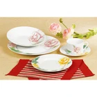 20Pcs Round Porcelain Fine China Dinner Plates Tea Cup And Saucer Modern Stylish Dinnerware Set