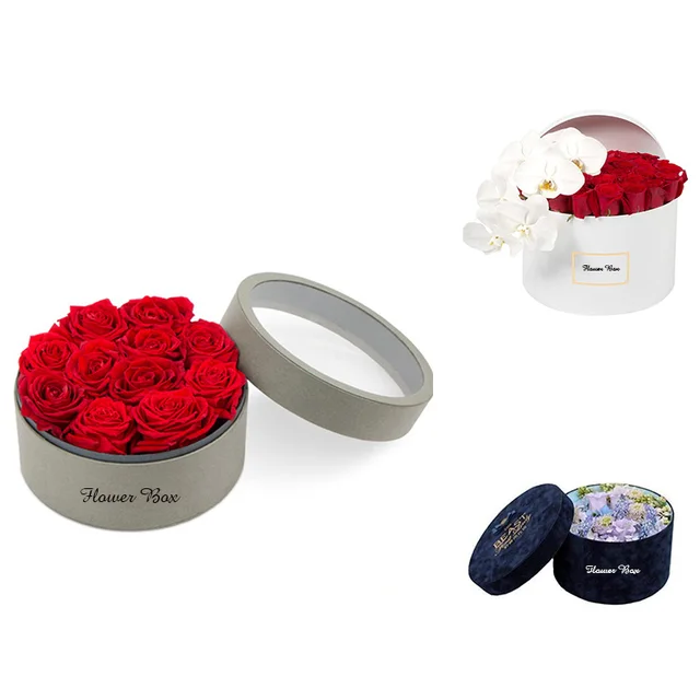 printed round paper box flower box for flowers gift packaging
