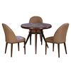 home hotel used metal fast modern luxury Tempered glass dining table set cheap round dining table and chairs