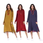New Arrival Black Chiffon Golden Printing Dubai Abaya Elegant Muslim Women Dress