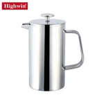Factory Manufacture Barista Coffee Maker Plunger Stainless Steel Double Wall French Press