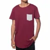 Fasion long hem t-shirt with round bottom for man