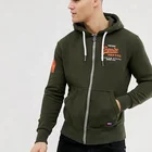 Wholesale custom made mens custom print zipped hoodie