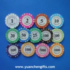 2016 custom sticker poker chip ball marker with logo printing