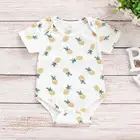 Pineapple print summer baby romper newborn clothes baby 100% cotton white romper