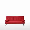 Modern living room PU leather/ fabric folding sofa bed with cup holder LF-375