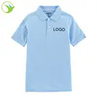 Factory Wholesale Custom Design Stylish Child Unisex Cotton Blue Primary School Uniform Kids Polo T shirt