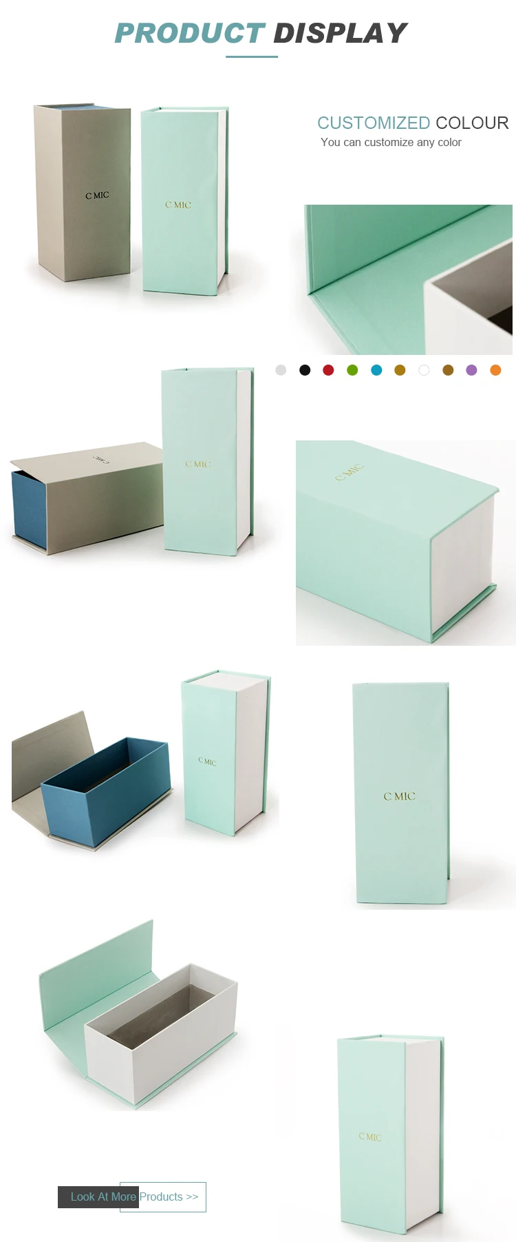 luxury book shaped folding empty storage paper packaging mobile