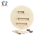 Home Adjustable Wall Decoration Organizer Display Stand Round Wooden Pegboard