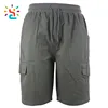 Hot sale 100% cotton elastic waist cargo pants twill elastic waist with pockets mens shorts