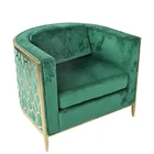 living room sofa chair stainless steel electroplate gold leg high-density sponge with velvet