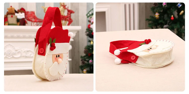kids felt christmas eve gift bag santa claus snowman reindeer