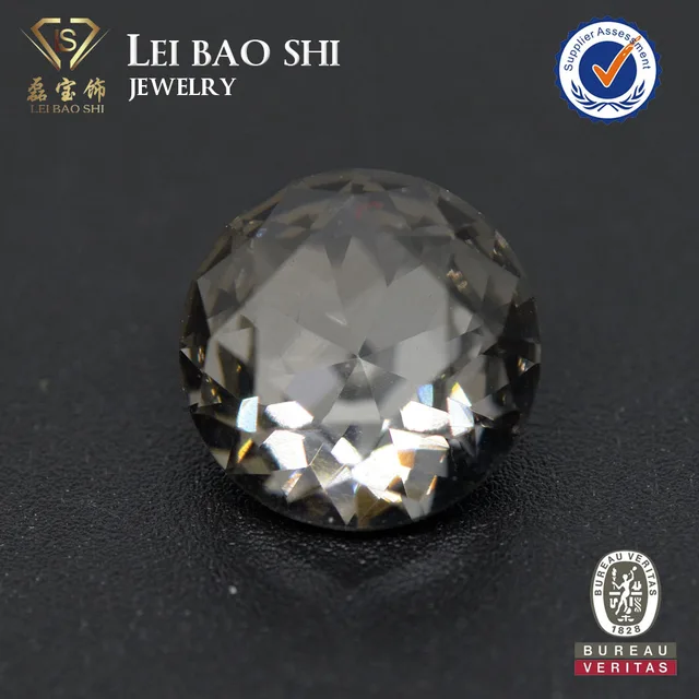 round plated glass stone in black diamond color