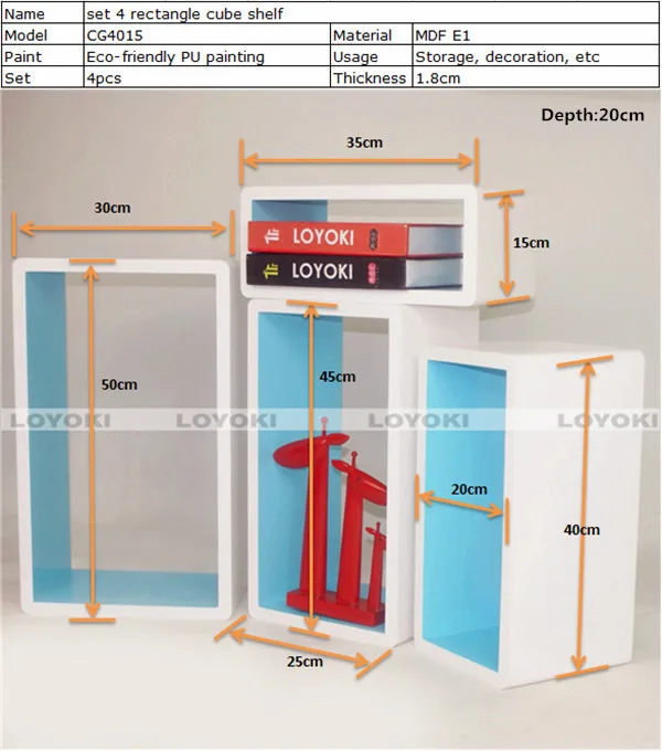 living room wall Wood Cube Shelf OEM letters furnishing articles