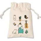High quality custom fancy cotton promotion gift pouch drawstring cotton bag