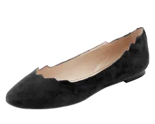 2017 china factory supply hot style female flat shoes women comfort shoe in black faux suede