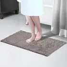 Cozy soft non-slip TPR machine washable chenille bathroom rug pad carpet shower microfiber bath mat for tub