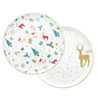 Exquisite colorful hotel serving cheap ceramic charger plate gold rimmed dinner plate