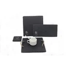 Natural black slate cheese board with rope handles