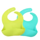 Eco-friendly durable adjustable size flexible silicone baby bib