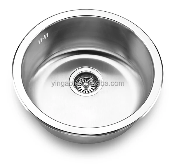 New Style Luxury Small Single Bowl Round Mobile Kitchen Stainless Steel Sink