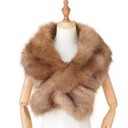 Fashion Faux Fur Shawl Wraps Faux fox fur collar warm shawl collar women