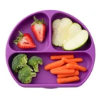 Skid Resistant BPA Free Divided silicone baby plate