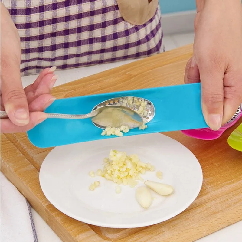1PC Stainless Steel+Plastic Garlic Press Crusher Chopper Accesorios Households Vegetable Cutter Grater Kitchen Tools KC1519