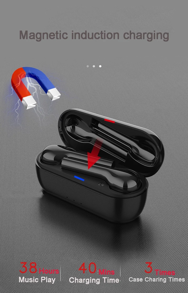 W8 BT V5.0 Wireless TWS Earphones, TWS Wireless Earbuds with Touch Control, Wireless TWS Headphones with Charging Case - ANKUX.COM