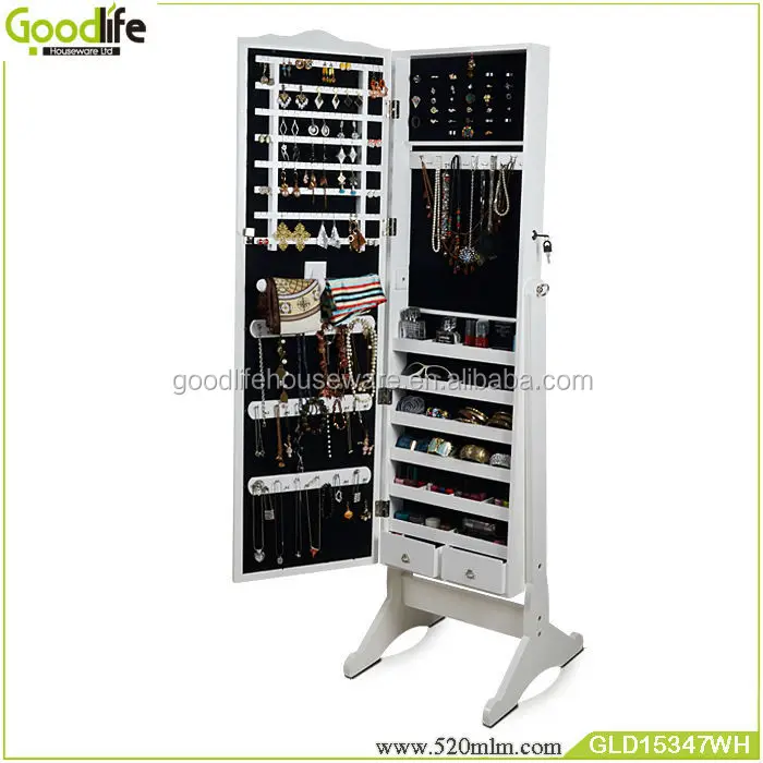 GLD15347Mirrored Jewelry Cabinet-1