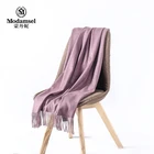 2019 New Fashion Mongolia Cashmere Brushed Tassel Solid Color Scarf Female Cashmere Shawl Scarf
