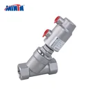 MT Y type auto control DN15pneumatic automatic water fill angle seat valve with 27 actuator perfect sealing for filling machine