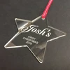 Personalised Clear Acrylic Christmas Decoration Bauble with star shape